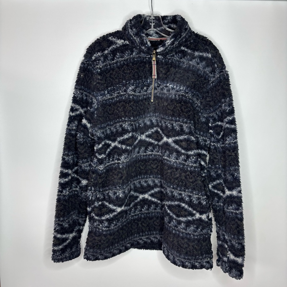 Alpine Sherpa Navy Blue Quarter Zip Pullover Sweater